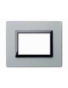 PLAQUE VERA 44 RECTANGULAIRE EN VERRE GRIS OPAQUE 3 MODULES| mano.tn | Tunisie