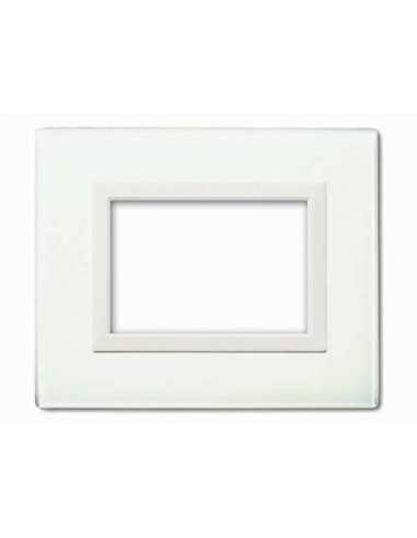 PLAQUE VERA 44 RECTANGULAIRE EN VERRE BLANC 3 MODULES| mano.tn | Tunisie