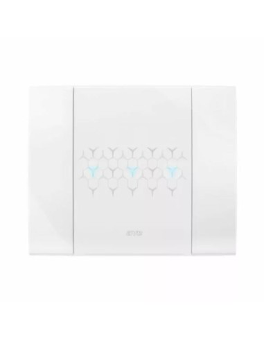 PLAQUE SMART 44 TOUCH RECTANGULAIRE BLANC EFFET BRILLANT JUSQU'À 6 COMMANDES 3 MODULES| mano.tn | Tunisie