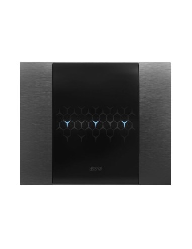 PLAQUE SMART 44 TOUCH RECTANGULAIRE ACIER ANTHRACITE EFFET BROSSÉ JUSQU'À 6 COMMANDES 3 MODULES| mano.tn | Tunisie
