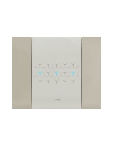 PLAQUE SMART 44 TOUCH RECTANGULAIRE TAUPE EFFET MAT JUSQU'À 6 COMMANDES 3 MODULES| mano.tn | Tunisie