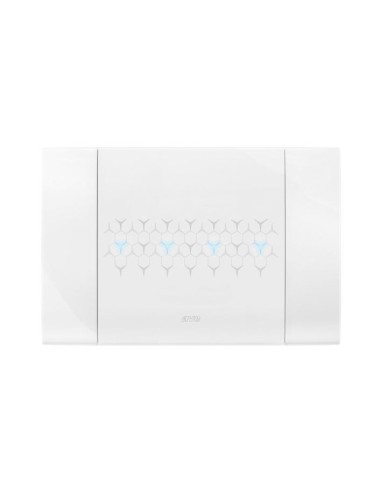 PLAQUE SMART 44 TOUCH RECTANGULAIRE BLANC EFFET BRILLANT JUSQU'À 7 COMMANDES 4 MODULES| mano.tn | Tunisie
