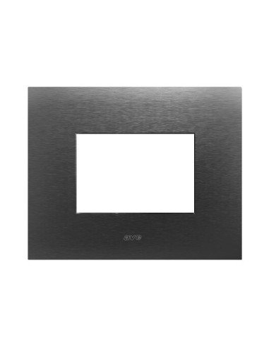 PLAQUE SMART 44 RECTANGULAIRE ACIER ANTHRACITE EFFET BROSSÉ 3 MODULES| mano.tn | Tunisie