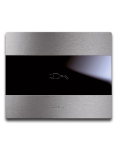 PLAQUE TOUCH 44 RECTANGULAIRE POUR PRISE COULISSANTE ALUMUNIUM NATUREL BROSSÉ| mano.tn | Tunisie