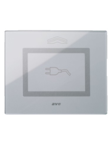 PLAQUE VERA 44 TOUCH RECTANGULAIRE GRIS OPAQUE POUR PRISE COULISSANTE| mano.tn | Tunisie
