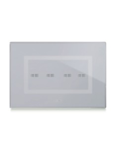 PLAQUE VERA 44 TOUCH RECTANGULAIRE GRIS OPAQUE 4 MODULES 4 COMMANDES| mano.tn | Tunisie