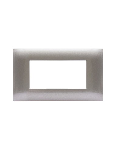 PLAQUE YOUNG 44 RECTANGULAIRE GRIS MÉTALLISÉ 4 MODULES| mano.tn | Tunisie
