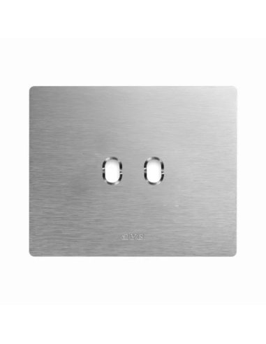 PLAQUE NEW STYLE 44 RECTANGULAIRE ALUMUNIUM NATUREL BROSSÉ 3 MODULES 2 COMMANDES| mano.tn | Tunisie