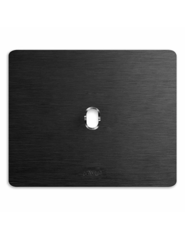 PLAQUE NEW STYLE 44 RECTANGULAIRE ALUMUNIUM ANTHRACITE BROSSÉ 3 MODULES 1 COMMANDE| mano.tn | Tunisie
