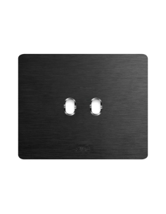 PLAQUE NEW STYLE 44 RECTANGULAIRE ALUMUNIUM ANTHRACITE BROSSÉ 3 MODULES 2 COMMANDES| mano.tn | Tunisie