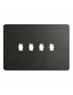 PLAQUE NEW STYLE 44 RECTANGULAIRE ALUMUNIUM ANTHRACITE BROSSÉ 4 MODULES 4 COMMANDES| mano.tn | Tunisie