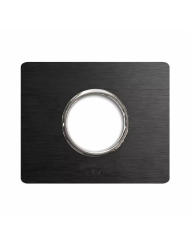 PLAQUE NEW STYLE 44 RECTANGULAIRE ALUMUNIUM ANTHRACITE BROSSÉ 3 MODULES POUR 1 PRISE DE COURANT| mano.tn | Tunisie