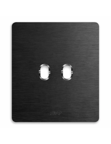 PLAQUE NEW STYLE 44 CARREE ALUMUNIUM ANTHRACITEBROSSÉ 2 MODULES 1 COMMANDE| mano.tn | Tunisie