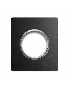 PLAQUE NEW STYLE 44 RECTANGULAIRE ALUMUNIUM ANTHRACITE BROSSÉ 2 MODULES POUR 1 PRISE DE COURANT| mano.tn | Tunisie