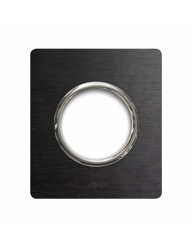 PLAQUE NEW STYLE 44 RECTANGULAIRE ALUMUNIUM ANTHRACITE BROSSÉ 2 MODULES POUR 1 PRISE DE COURANT| mano.tn | Tunisie