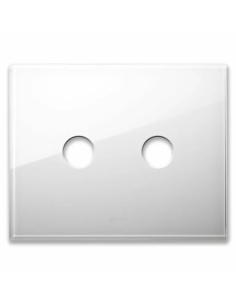 PLAQUE NEW STYLE 44 RECTANGULAIRE VERRE BLANC 3 MODULES 2 COMMANDES| mano.tn | Tunisie