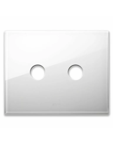 PLAQUE NEW STYLE 44 RECTANGULAIRE VERRE BLANC 3 MODULES 2 COMMANDES| mano.tn | Tunisie