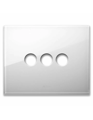 PLAQUE NEW STYLE 44 RECTANGULAIRE VERRE NOIR 3 MODULES 3 COMMANDES| mano.tn | Tunisie
