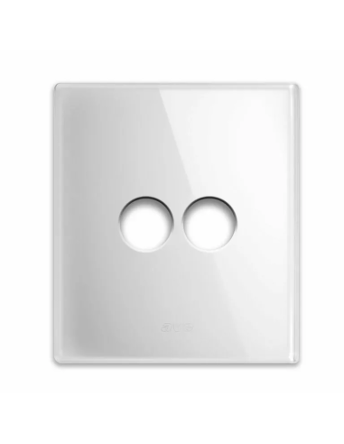 PLAQUE NEW STYLE 44 CARREE VERRE BLANC 2 MODULES 1 COMMANDE| mano.tn | Tunisie