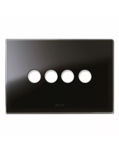 PLAQUE NEW STYLE 44 RECTANGULAIRE VERRE NOIR 4 MODULES 4 COMMANDES| mano.tn | Tunisie