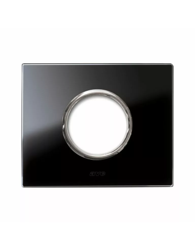PLAQUE NEW STYLE 44 RECTANGULAIRE VERRE NOIR 3 MODULES POUR 1 PRISE DE COURANT| mano.tn | Tunisie