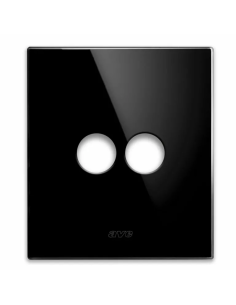 PLAQUE NEW STYLE 44 CARREE VERRE NOIR 2 MODULES 1 COMMANDE| mano.tn | Tunisie