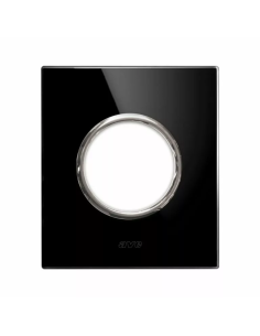 PLAQUE NEW STYLE 44 RECTANGULAIRE VERRE NOIR 2 MODULES POUR 1 PRISE DE COURANT| mano.tn | Tunisie
