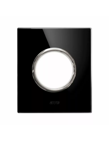 PLAQUE NEW STYLE 44 RECTANGULAIRE VERRE NOIR 2 MODULES POUR 1 PRISE DE COURANT| mano.tn | Tunisie
