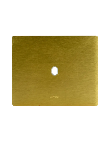 PLAQUE NEW STYLE 44 RECTANGULAIRE ALUMUNIUM COULEUR OR BROSSÉ 3 MODULES 1 COMMANDE| mano.tn | Tunisie