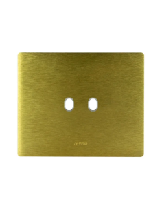 PLAQUE NEW STYLE 44 RECTANGULAIRE ALUMUNIUM COULEUR OR BROSSÉ 3 MODULES 2 COMMANDES| mano.tn | Tunisie