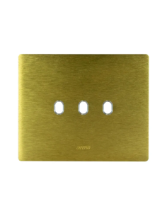 PLAQUE NEW STYLE 44 RECTANGULAIRE ALUMUNIUM COULEUR OR BROSSÉ 3 MODULES 3 COMMANDES| mano.tn | Tunisie