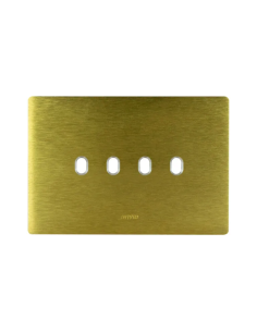 PLAQUE NEW STYLE 44 RECTANGULAIRE ALUMUNIUM COULEUR OR BROSSÉ 4 MODULES 4 COMMANDES| mano.tn | Tunisie