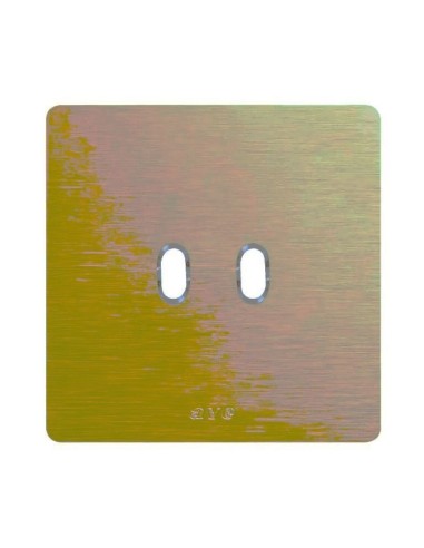 PLAQUE NEW STYLE 44 CARREE ALUMUNIUM NATUREL OR BROSSÉ 2 MODULES 1 COMMANDE| mano.tn | Tunisie