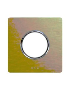 PLAQUE NEW STYLE 44 RECTANGULAIRE ALUMUNIUM NATUREL OR BROSSÉ 2 MODULES POUR 1 PRISE DE COURANT| mano.tn | Tunisie