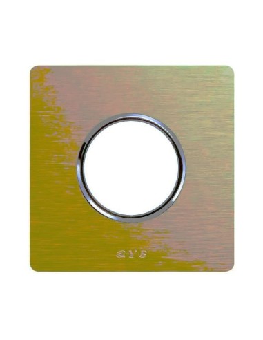 PLAQUE NEW STYLE 44 RECTANGULAIRE ALUMUNIUM NATUREL OR BROSSÉ 2 MODULES POUR 1 PRISE DE COURANT| mano.tn | Tunisie