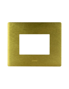 PLAQUE VERA 44 RECTANGULAIRE ALUMUNIUM COULEUR OR BROSSÉ 3 MODULES| mano.tn | Tunisie