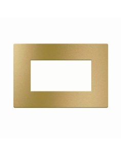 PLAQUE VERA 44 RECTANGULAIRE ALUMUNIUM COULEUR OR BROSSÉ 4 MODULES| mano.tn | Tunisie