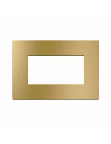 PLAQUE VERA 44 RECTANGULAIRE ALUMUNIUM COULEUR OR BROSSÉ 4 MODULES| mano.tn | Tunisie