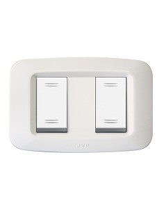 PLAQUE YES 45 RECTANGULAIRE BLANC 1+1 MODULES| mano.tn | Tunisie