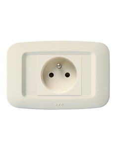 PLAQUE YES 45 RECTANGULAIRE IVOIRE TROU CARRE 2 MODULES| mano.tn | Tunisie