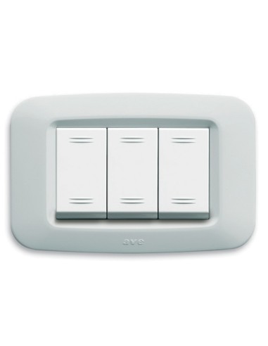 PLAQUE YES 45 RECTANGULAIRE BLANC 3 MODULES| mano.tn | Tunisie