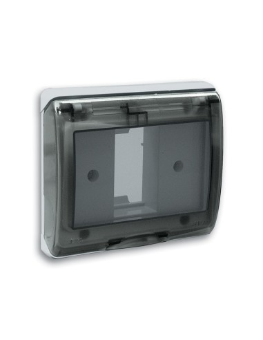 PLAQUE ETANCHE ENCASTREE CARREE 1 MODULE S45 COUVERCLE RIGIDE FUME| mano.tn | Tunisie