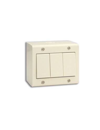 BOITE APPARENTE 3 MODULES S45 IVOIRE| mano.tn | Tunisie