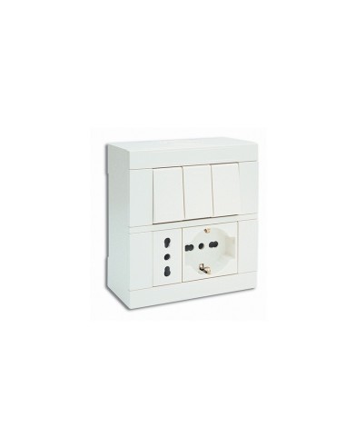 BOITE APPARENTE 3+3 MODULES S45 BLANC| mano.tn | Tunisie