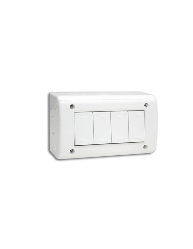 BOITE APPARENTE 4 MODULES ALIGNES S45 BLANC| mano.tn | Tunisie