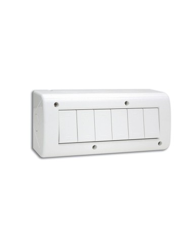 BOITE APPARENTE 6 MODULES ALIGNES S45 BLANC| mano.tn | Tunisie