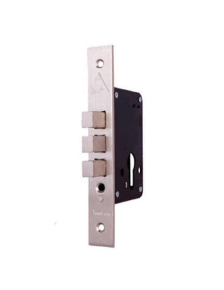 SERRURE ENCASTRABLE CYLINDRE PORTE METALLIQUE 3 PISTONS AHRAM| mano.tn | Tunisie