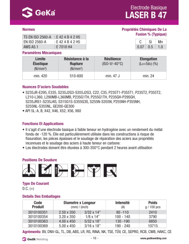 Electrode LASER B 47 -D2.5x350 / 5KG| mano.tn | Tunisie