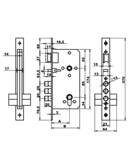 SERRURE ENCASTRABLE HAUTE SECURITE INOX LINCE| mano.tn | Tunisie