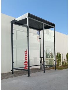 Abri Fumeurs Industriel – Acier Galvanisé Époxy & Toiture Sandwich| mano.tn | Tunisie 2